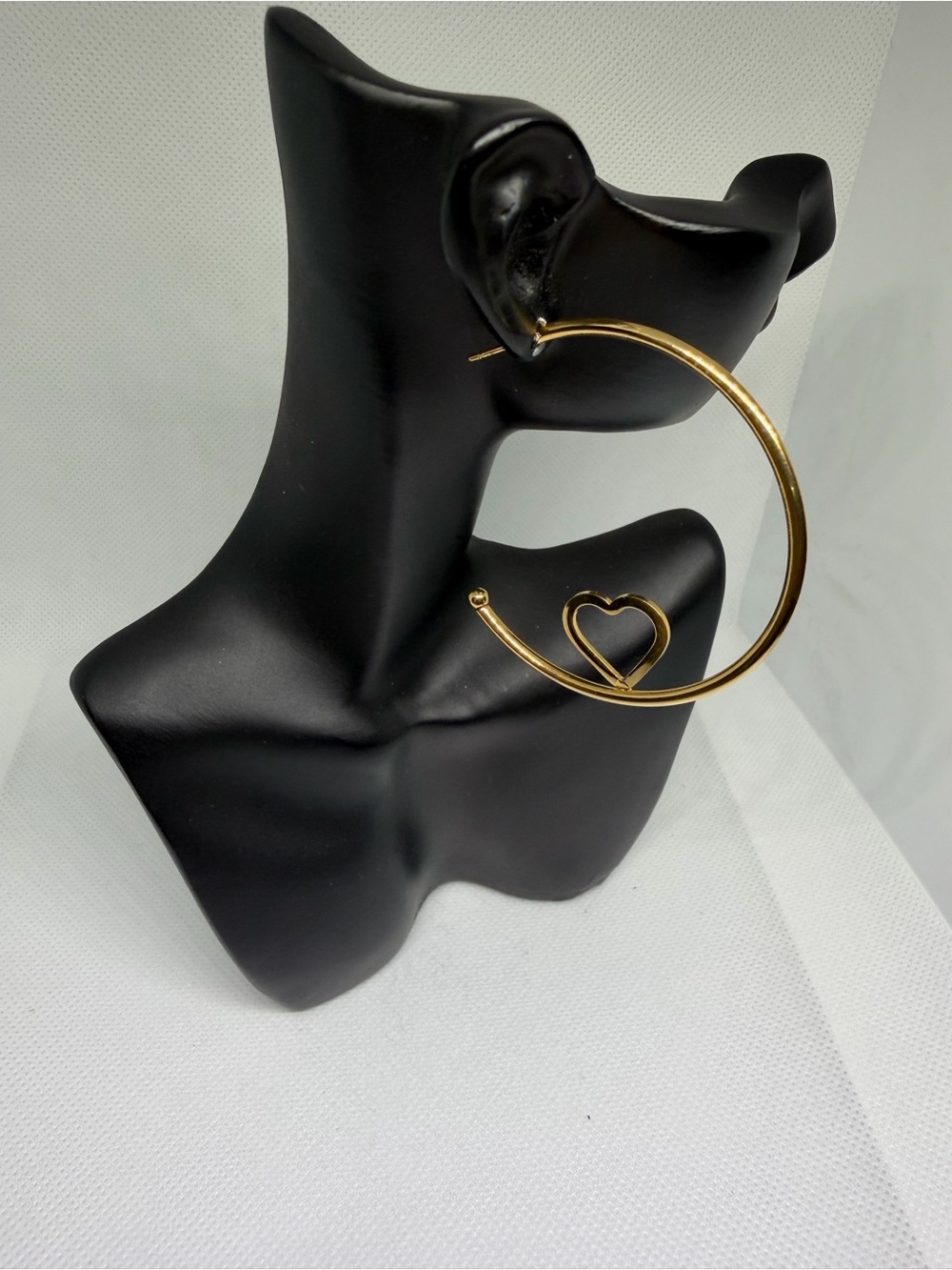 Gold Hoop Heart Drop stainless steel Earrings - Women Jewelry